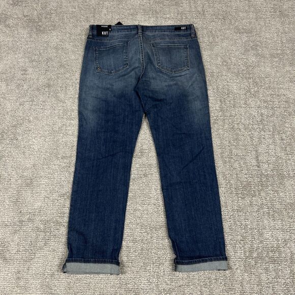 Kut From The Kloth Jeans Womens 12 Catherine Boyfriend Blue Denim Stretch New - Picture 8 of 14